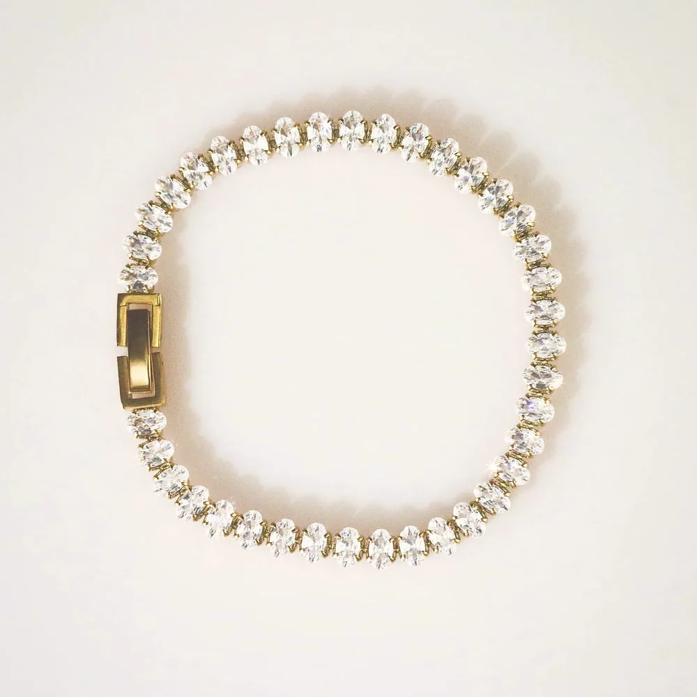 Waterproof Tarnish-Free Tennis Bracelet – 18k Gold