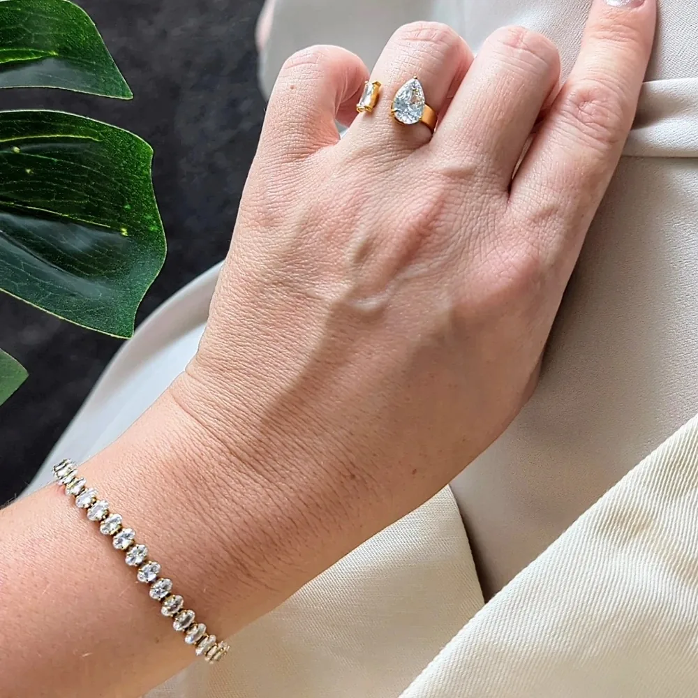 Waterproof Tarnish-Free Tennis Bracelet – 18k Gold